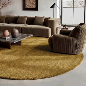Rond wollen vloerkleed - Leone Goud