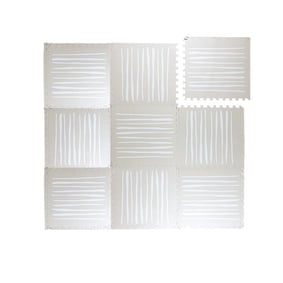 Foam puzzelmat - Alfie XL Stripes Grijs/Beige  - product