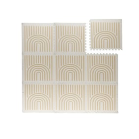Foam Puzzelmat - Alfie XL Grid Beige - sfeer