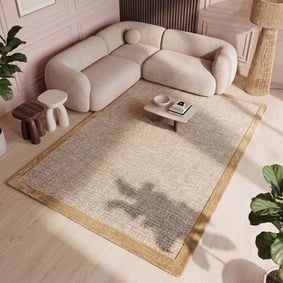 Laagpolig vloerkleed - Elena Border Bruin