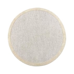Rond vloerkleed laagpolig - Elena Border Beige - product