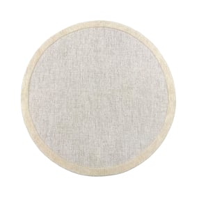 Rond vloerkleed laagpolig - Elena Border Beige - sfeer