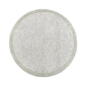 Rond vloerkleed laagpolig - Elena Border Groen - sfeer