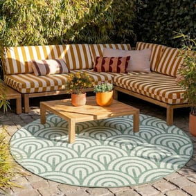 Rond buitenkleed - Summer Arch Groen