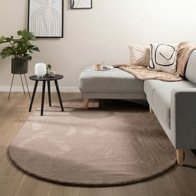 Ovaal laagpolig vloerkleed - Cozy Taupe