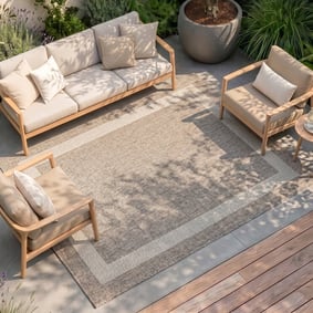 In- & Outdoor vloerkleed - Sierra Border Beige/Creme