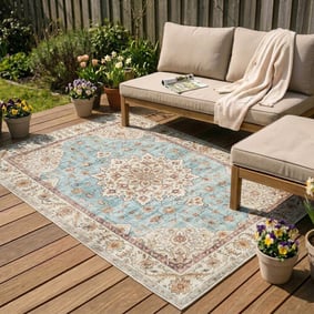 Vintage buitenkleed - Santo Medaillon Lichtblauw