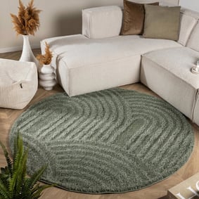 Rond Scandinavisch vloerkleed - Lova Arches Groen 