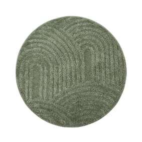 Rond Scandinavisch vloerkleed - Lova Arches Groen - sfeer