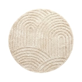 Rond Scandinavisch vloerkleed - Lova Arches Beige  - product