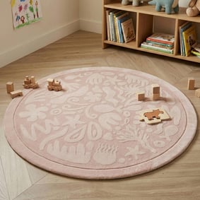 Rond wasbaar speelkleed - Flo Roze
