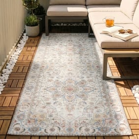 Wasbare loper - Domingo Mandala Wit
