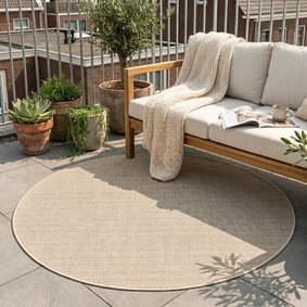 Rond jute buitenkleed - Nomad Melange Creme