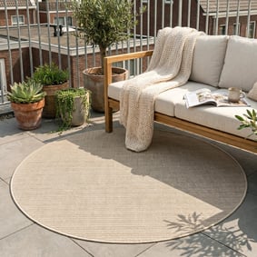 Rond jute buitenkleed - Nomad Melange Creme