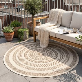 Rond jute buitenkleed - Nomad Aztec Creme