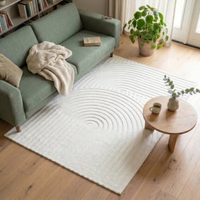 Scandinavisch vloerkleed - Charm Curves Wit