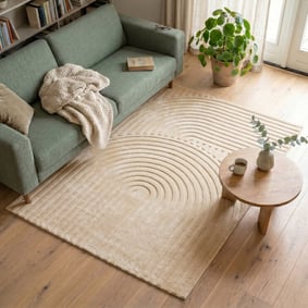Scandinavisch vloerkleed - Charm Curves Beige