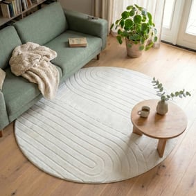 Rond Scandinavisch vloerkleed - Charm Arches Wit