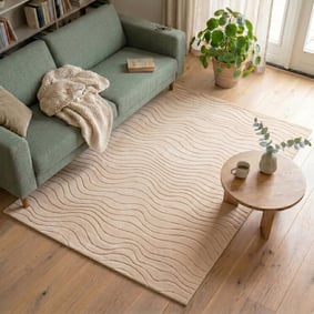 Scandinavisch vloerkleed - Charm Waves Beige