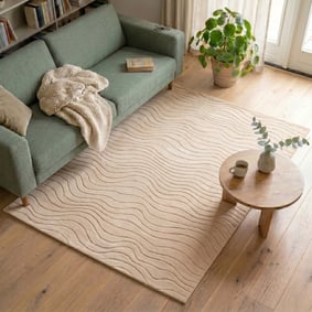 Scandinavisch vloerkleed - Charm Waves Beige