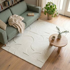 Scandinavisch vloerkleed - Charm Circles Wit