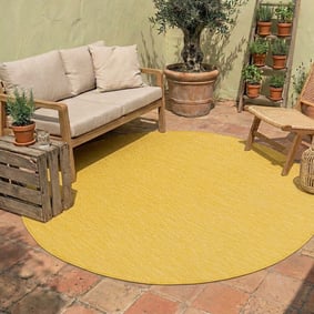 Rond buitenkleed - Costa Okergeel