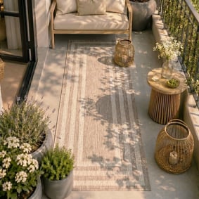 In- & Outdoor loper - Sierra Frame Beige/Creme 