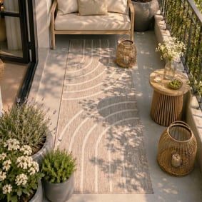 In- & Outdoor loper - Sierra Curves Beige/Creme