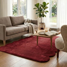 Organisch vloerkleed - Chester Lines Rood