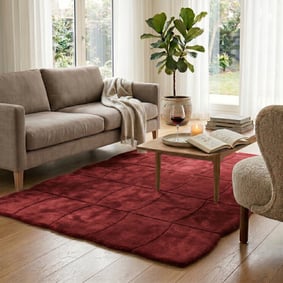 Organisch vloerkleed - Chester Blocks Rood