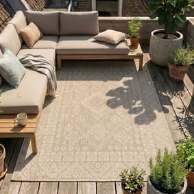 Jute buitenkleed - Atlas Aztec Bruin/Creme 