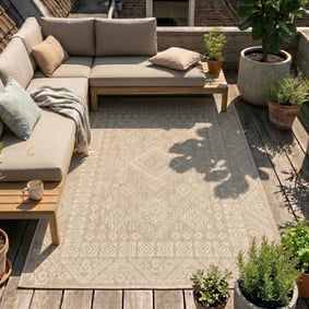 Jute buitenkleed - Atlas Aztec Bruin/Creme
