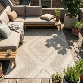 Jute buitenkleed - Atlas Diamond Bruin/Creme 