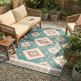 Bohemian buitenkleed - Vedra Aztec Blauw