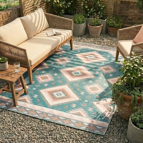 Bohemian buitenkleed - Vedra Aztec Blauw