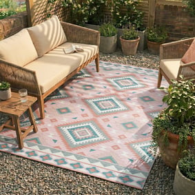 Bohemian buitenkleed - Vedra Aztec Roze