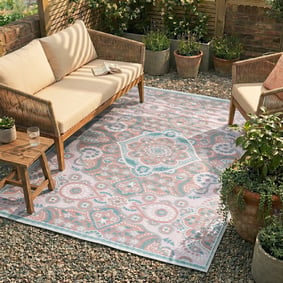 Bohemian buitenkleed - Vedra Medaillon Roze