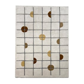 Geometrisch vloerkleed  - Brunello Circles Geel - sfeer