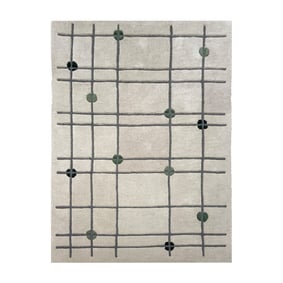 Geometrisch vloerkleed  - Brunello Dots Groen - sfeer