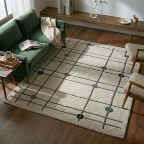 Geometrisch vloerkleed  - Brunello Dots Groen