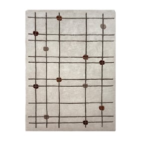 Geometrisch vloerkleed  - Brunello Dots Terracotta - sfeer