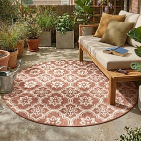 Rond buitenkleed - Rio Flower Roze