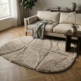Organisch vloerkleed - Odette Curves Taupe
