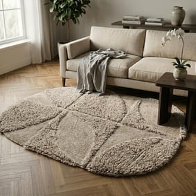 Organisch vloerkleed - Odette Curves Taupe