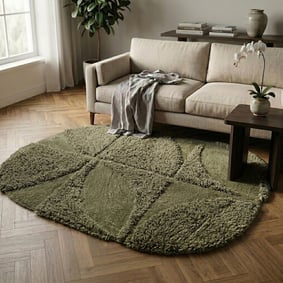 Organisch vloerkleed - Odette Curves Groen