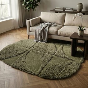 Organisch vloerkleed - Odette Curves Groen