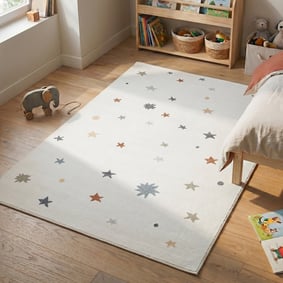 Wasbaar kindervloerkleed - Ravi Stars Multicolor