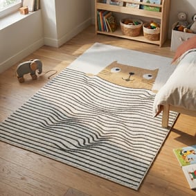 Wasbaar kindervloerkleed - Ravi Cat Multicolor