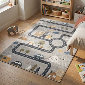 Wasbaar kindervloerkleed - Ravi Road Multicolor