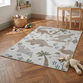 Wasbaar kindervloerkleed - Mace Dino Creme
